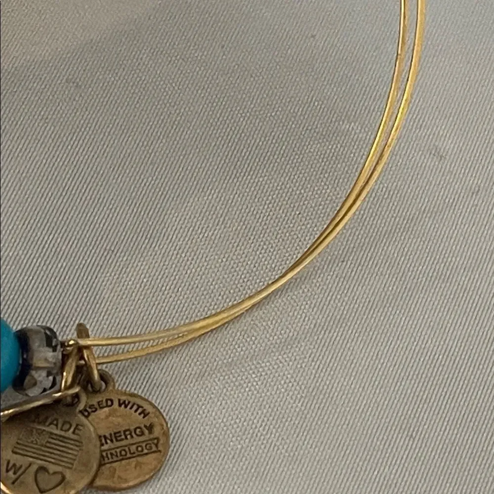 Alex and Ani Turquoise and Gold Beaded Bracelet